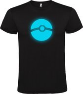 Zwart T-shirt Pokémon ' Pokéball ' Glow in the Dark Blauw maat XXXXXL