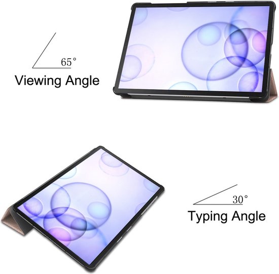 Tablette dans un étui doré à un angle de vision de 65° et un angle de frappe de 30°.