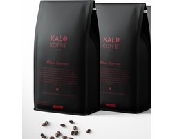 Kalo Koffie - 2-Pack Milano Espresso - Exclusieve koffie - Vers gebrand - 100% Arabica Koffiebonen - (2x1kg) - Cadeau