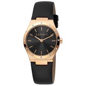 Esprit dames Analoog Horloge ES1L191L0025, waterdicht horloge met silicone armband en goudenkleurig kast