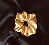 Scrunchie haarwokkel goud satijn gouden haarwokkel