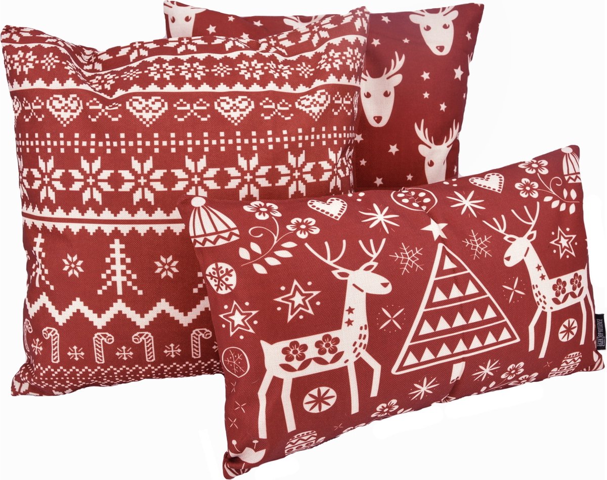 Kerst 'Christmas Celebrations' Kussenhoes | Katoen / Linnen | 45 x 45 cm – foto 4