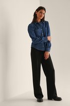 NA-KD puff sleeve denim shirt Dames Shirts & Blouses - Maat EU 40