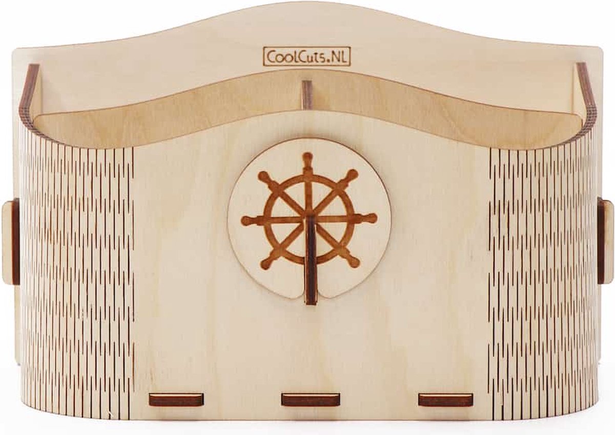 Houten bureau organizer met meerdere vakken – pennenhouder voor kantoor en thuis – Naturel | CoolCuts