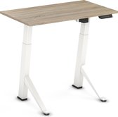 Worktrainer - YDesk - Klein zit sta bureau - Elektrisch - Memory display - 100x60  cm - Wit/Midden eiken