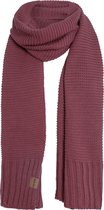 Knit Factory Jamie Gebreide Sjaal Dames & Heren - Herfst- & Wintersjaal - Langwerpige sjaal - Wollen sjaal - Heren sjaal - Dames sjaal - Unisex - Stone Red - Rood - 200x45 cm