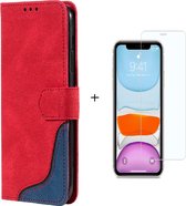 GSMNed – Hoogwaardig iPhone 11 Hoesje Rood – Luxe Leren Pu Hoesje – 3 pasjes houder – Met Koord – magnetische sluiting – Met Screenprotector