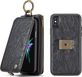 Caseme Luxe Wallet 2in1 Bookcase Hoesje - Geschikt voor Apple iPhone X - Zwart