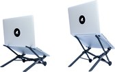 ERGORILLA®  Dubbel Lift Laptop Stand - Snel Opvouwbaar - Hoogte Verstelbaar - Geselecteerd & Goedgekeurd door Ergonomische Experts
