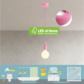 LEDatHOME – E27 Badkamer - Balkon hanglamp inclusief LED-lamp – Roze