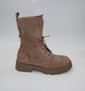 Enkellaars - Dames - Khaki - Maat   38 - Kunstsuede