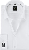 OLYMP No. Six super slim fit overhemd - mouwlengte 7 - wit - Strijkvriendelijk - Boordmaat: 37