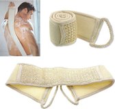Rugscrubband - douche - Zacht - Spaspons - Lichaamsmassage - Linnen badhanddoek met rugband