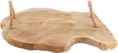 Houten dienblad Teak met handgrepen - TEAK slice 28x28x3.5 cm - Natural Collections