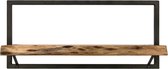 HSM Collection Wandplank Levels Live Edge - 70x32 cm - acacia/ijzer