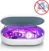 ELUTO UV-sterilisator - UV-desinfectiedoos - draagbare met draadloos opladen - voor mobiele, cosmetica, horloges - wit -220 x130 x49mm
