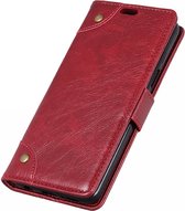 Mobigear Telefoonhoesje geschikt voor Huawei P30 Lite Hoesje | Mobigear Ranch Bookcase Portemonnee | Pasjeshouder voor 3 Pasjes | Telefoonhoesje voor Pinpas / OV Kaart / Rijbewijs - Bordeaux Rood