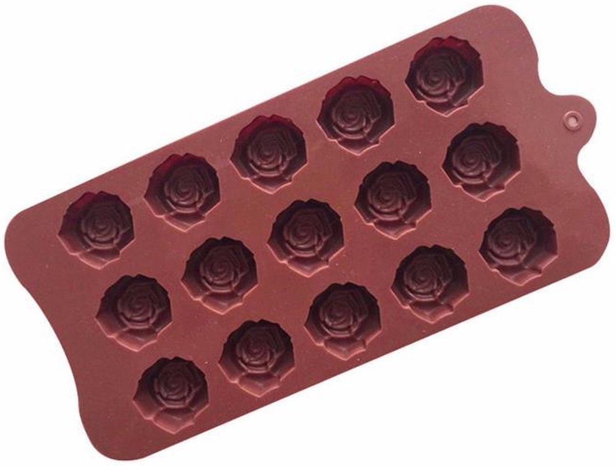Kitchen Princess - Siliconen Chocoladevorm Snoepjes Roosjes - Chocolade Mal Fondant Bonbonvorm - 15 Stuks