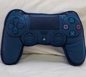 Sierkussen de jeu (tout doux) Playstation (sous licence officielle) avec logo et boutons de la manette, bleu/bleu foncé (idée cadeau !)