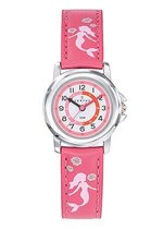 Certus-Kinderhorloge-Hart roze lederen band-Zeemermin band.