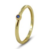 Silventi 9SIL-22242 Zilveren Ring - dames - Zirkonia - 2,9 mm Doorsnee - Donker Blauw - Maat 56 - Zilver - Gold plated (Verguld/Goud op Zilver)