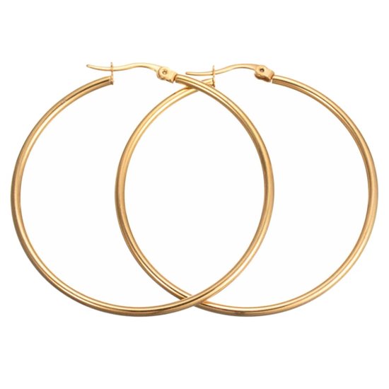 Fako Bijoux® - Boucles d'oreilles d'Oreilles - Boucles d' Boucles d'oreilles - Acier Inoxydable - Acier Inoxydable - Acier - 40mm - Doré