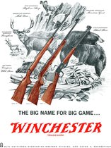 Winchester Big Game.  Metalen wandbord 31,5 x 40,5 cm.