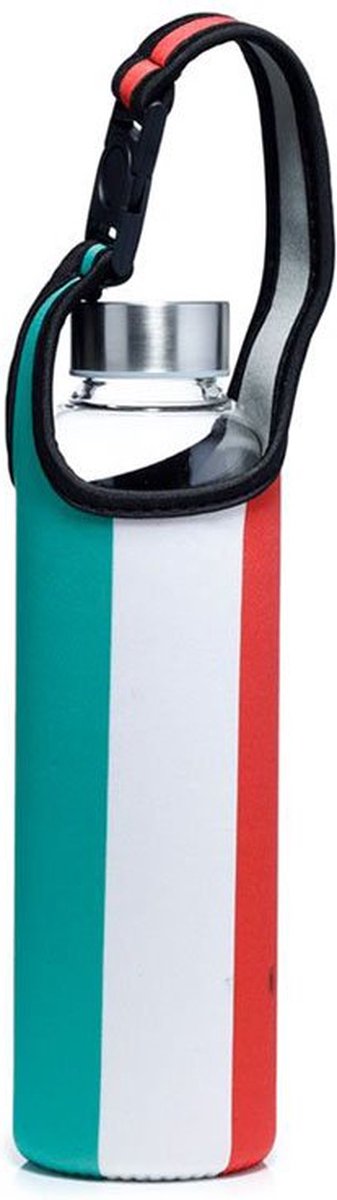 Italiaanse vlag Glazen Waterfles 500ml