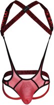 Andrew Christian - Scarlet Mesh Singlet - Maat M - Wrestling Singlet - Erotische Heren Body met Jockstrap