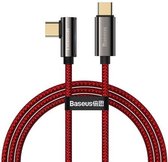 Baseus USB-C naar USB-C Kabel 1m 100W 5A - Power Delivery Snellader - Oplaadkabel - USB 3.0 - Macbook,  Samsung Galaxy en Note - Gevlochten Nylon -  (rood) CACS000609
