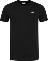 Purewhite -  Heren Slim Fit   T-shirt  - Zwart - Maat S