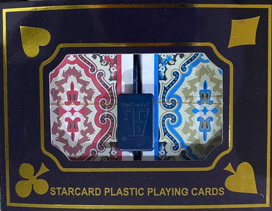 Thumbnail van een extra afbeelding van het spel 2-Pack Starcard, 100% Plastic, Speelkaartenset Met Hoesje, Beste Kwaliteit Casinokaart, Wasbaar, Waterdicht Speelkaarten