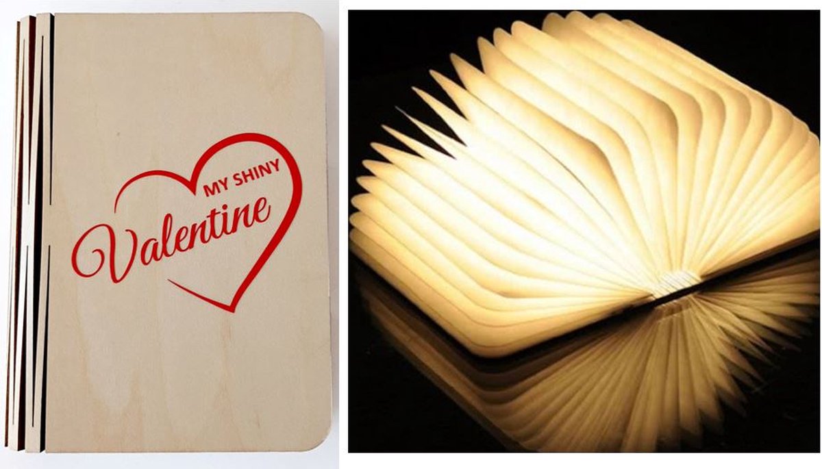Valentijn Love You Boeklamp - lichtboek - Topversie - valentijn kado voor hem en haar - valentijns kado vrouw