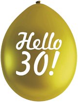 Ballonnen KANSON - Cheers To 30 Years - 9 stuks - Wit/Goud - Verjaardag - Feest - Jarig - Gezellig
