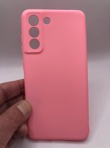 Hoogwaardige Siliconen back cover case - Geschikt voor Samsung Galaxy S21 FE - TPU hoesje Roze - stevig back cover (Past Alleen S21 FE)