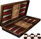 Antiek Wereldkaart, Backgammon koffer, Schaakset, Dammen concepten, Fantastische kwaliteit, Luxe kastanje houten, Volwassen cadeau, Entertainment bordspel, Tavla