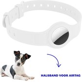 Airtag Halsband - geschikt voor Apple AirTag - halsband hond - wit