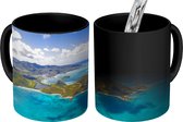 Magische Mok - Foto op Warmte Mok - Heldere zee in Caraïben - 350 ML - Uitdeelcadeautjes