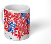 Mok - Landkaart Amerika met namen - 350 ML - Beker - Uitdeelcadeautjes