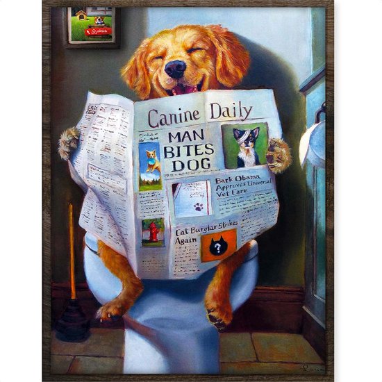 Eagle® Peinture de diamants Adultes - Chien avec Journal - 40x30cm - Pierres Rondes