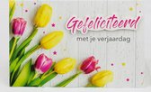 Verjaardag wenskaarten 3D bloem 6 stuks - Felicitatie kaarten - Gefeliciteerd kaarten