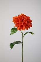 kunstbloem - Grand dahlia - oranje - zijdenbloem - 1 stuk - oranje - 81 cm hoog.