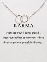 Kasey Karma Ketting - Rondje aan ketting  2 Cirkel - Zilverkleurig