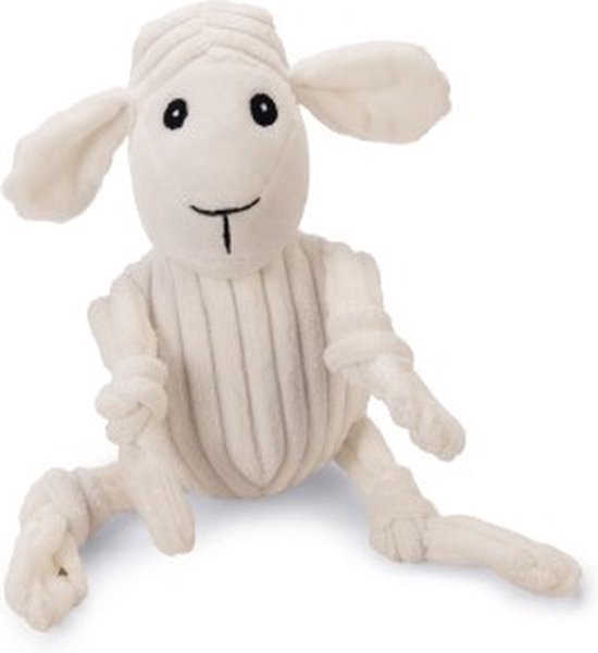 Beeztees Schaap Sheepi - Hondenspeelgoed - Ribstof - Wit - 30x11x9,5 cm