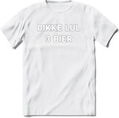 Dikke lul 3 Bier T-Shirt | Unisex Kleding | Dames - Heren Feest shirt | Drank | Grappig Verjaardag Cadeau tekst | - Wit - S