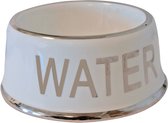 Boon Waterbak Hond - Wit/Zilver - 18 cm