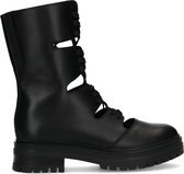 Sacha - Dames - Zwarte leren cut out boots - Maat 39