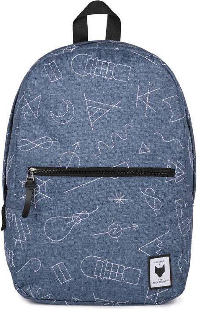 The Pack Society Commuter Backpack Rugzak - Blue With White Embroidery