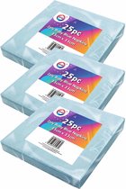 75x Lichtblauwe servetten 2-laags van papier 33 x 33 cm - Tafeldecoratie 2-laags papieren wegwerp servetjes