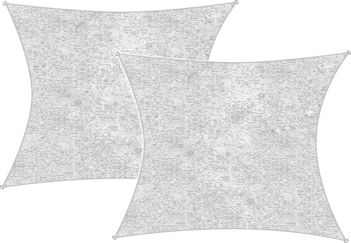 Set van 2x stuks schaduwdoeken/zonneschermen vierkant camouflage wit 3 x 3 meter - Terras/tuin zonwering